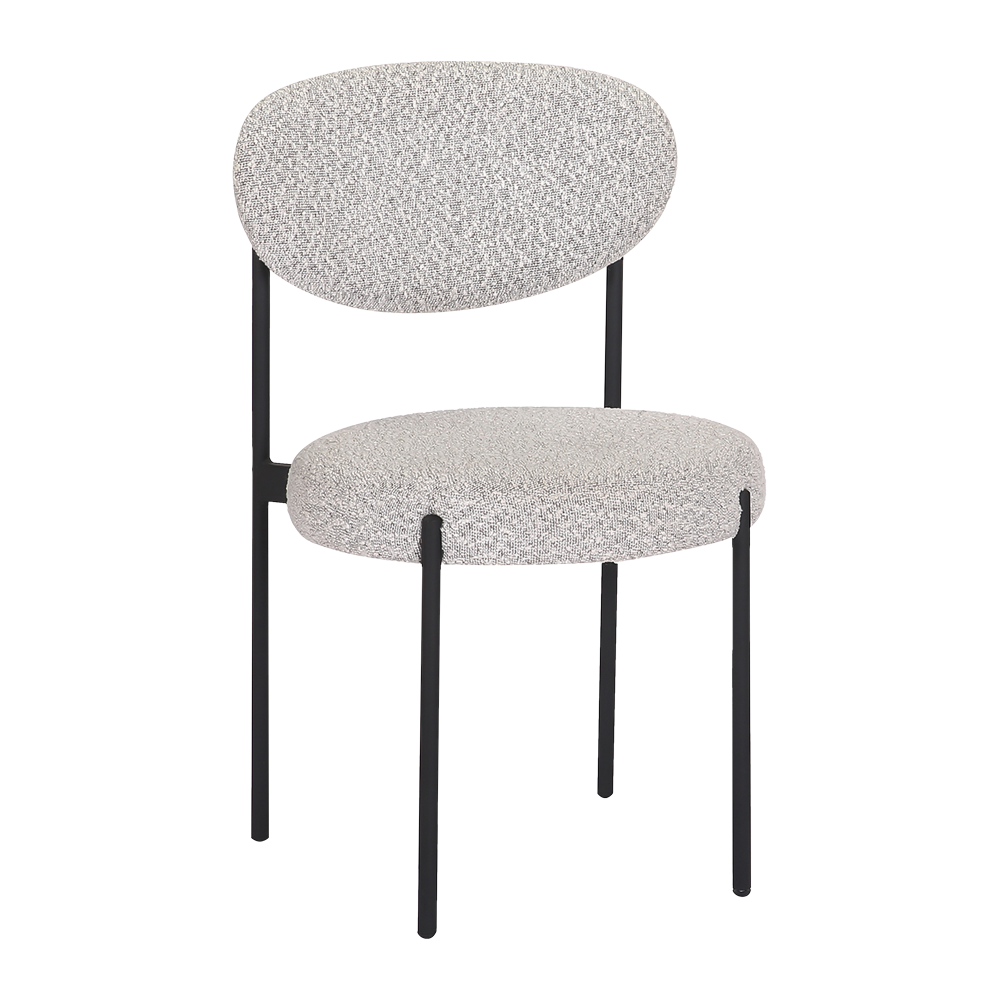 ER21312-18 boucle dining chair with black metal legs